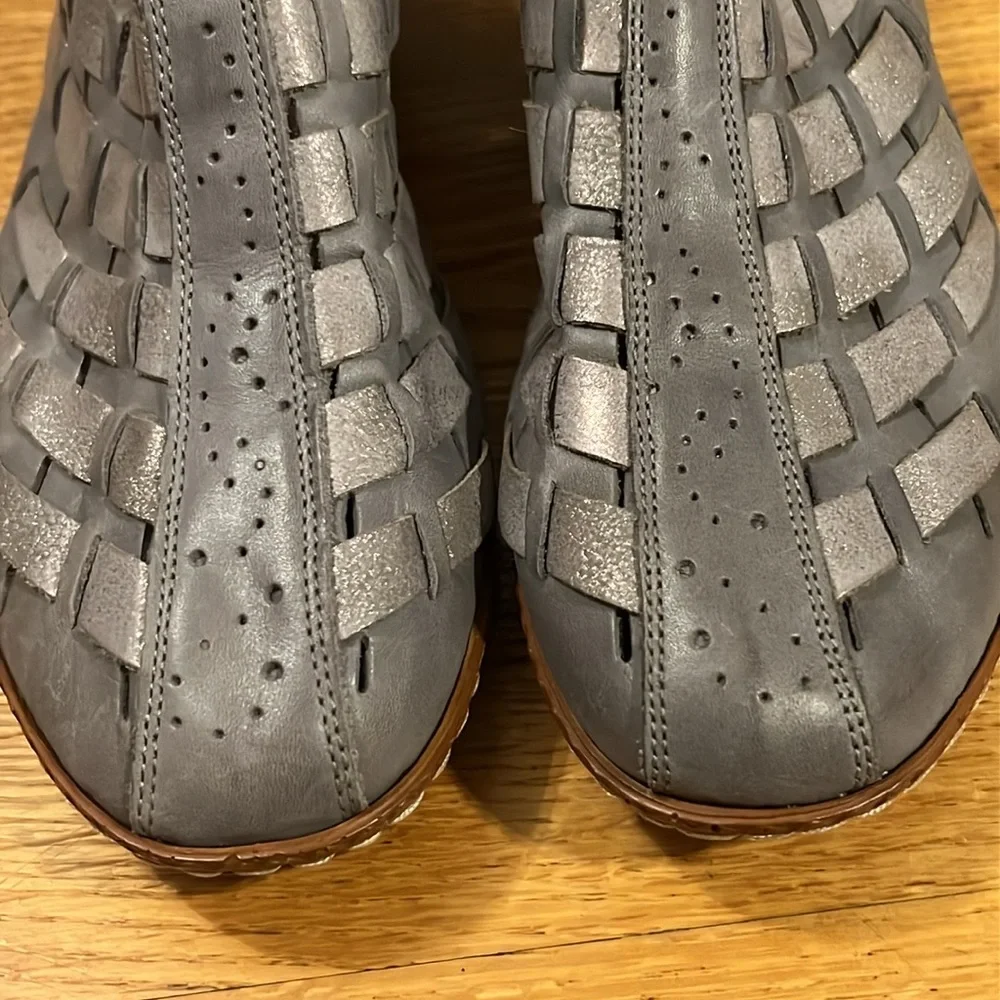 Rieker Sina 78 Woven Leather Anti Stress Closed Toe Slingback Pumps Size 39 NEW - Picture 2 of 8